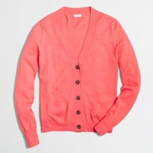 J. Crew University V neck pockets Coral cardigan